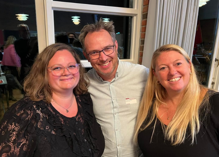 Socialpædagog Christina Hansen (tv) blev valgt ind i Socialpædagogernes hovedbestyrelse - og så blev både næstformand Thomas Svendsen og kredsformand Lene Ek Christensen genvalgt på Socialpædagogerne Nordsjællands generalforsamling 12. oktober.
