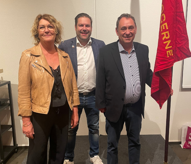 Her ses genvalgte kredsformand Finn Harald Rasmussen (th) sammen med de to kredsnæstformænd Jacob Bøegh og Mona Køhlert.