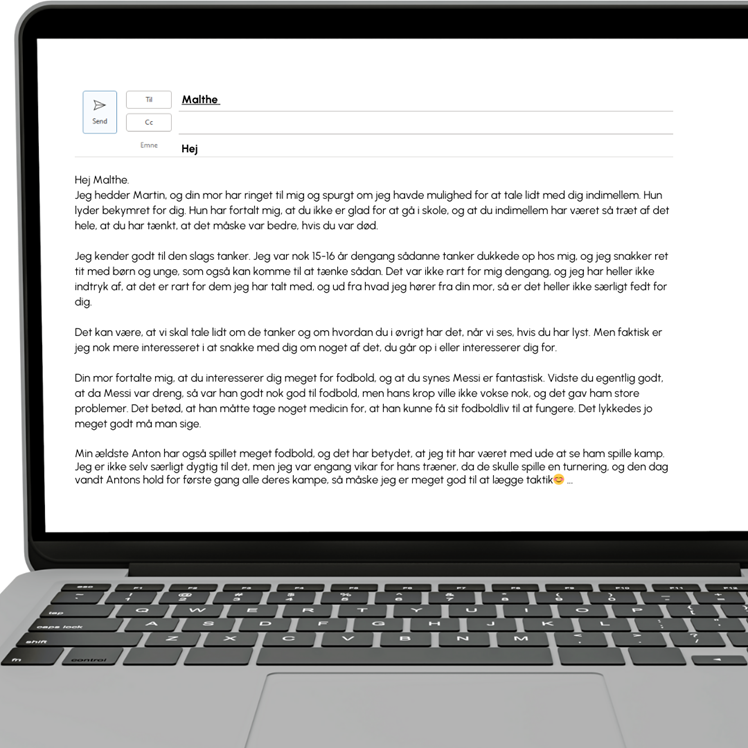 Sådan lød starten på den invitation, Martin Nevers sendte til drengen Malthe.